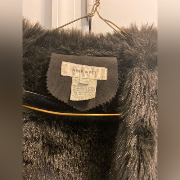 Brown Nine West suede faux fur lined long coat - Picture 4 of 6
